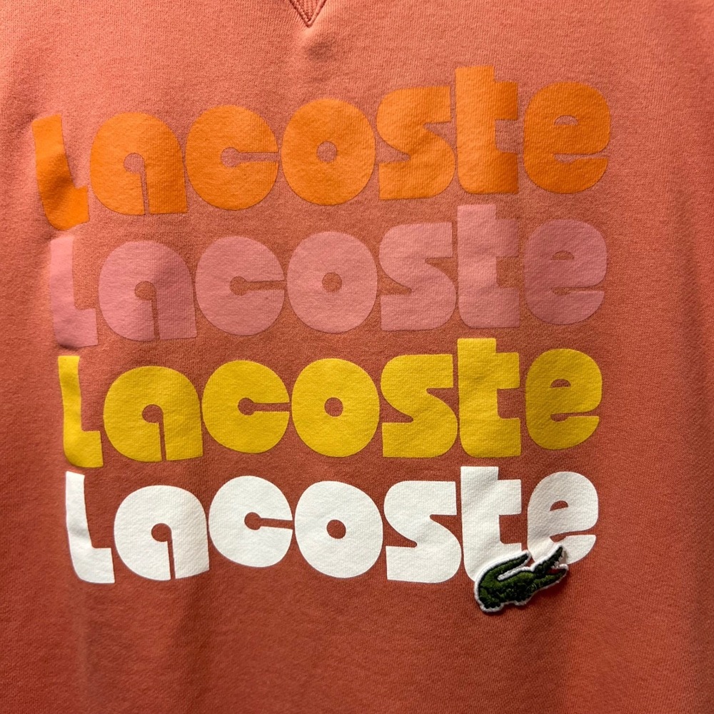 Lacoste Men's Small Crewneck Sweatshirt Ombré Multicolor Logo Pullover Crocodile - Picture 2 of 8
